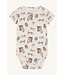 Hust and Claire Buller Body kurzarm Bambusviskose - Raubkatzen ivory