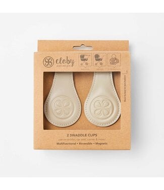 Cloby Magnetclips aus Leder Beige