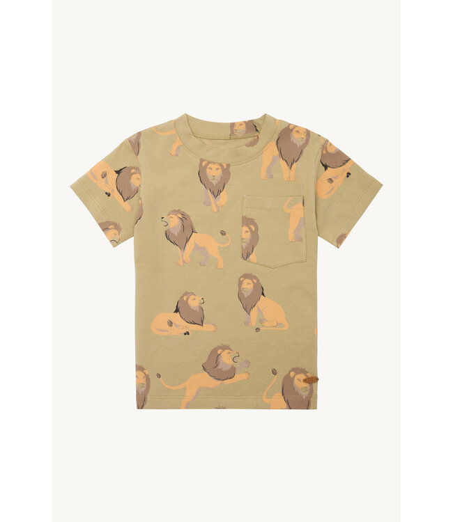 Hust and Claire T-Shirt Anton - Löwen - Biobaumwolle - green bone
