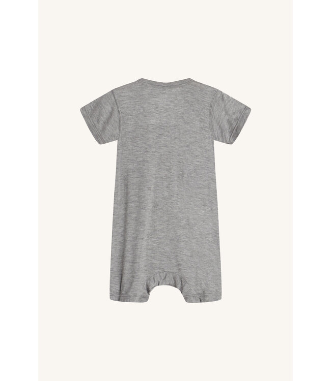 Hust and Claire Mungo Strampler kurzarm Bambusviskose - grey melange