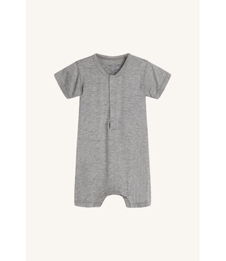 Hust and Claire Mungo Strampler kurzarm Bambusviskose - grey melange