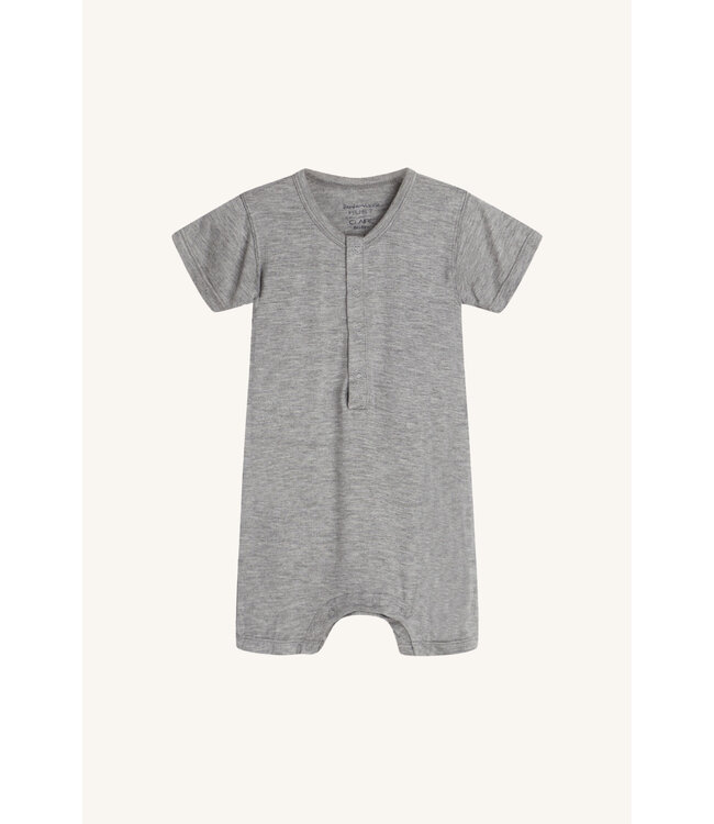 Hust and Claire Mungo Strampler kurzarm Bambusviskose - grey melange