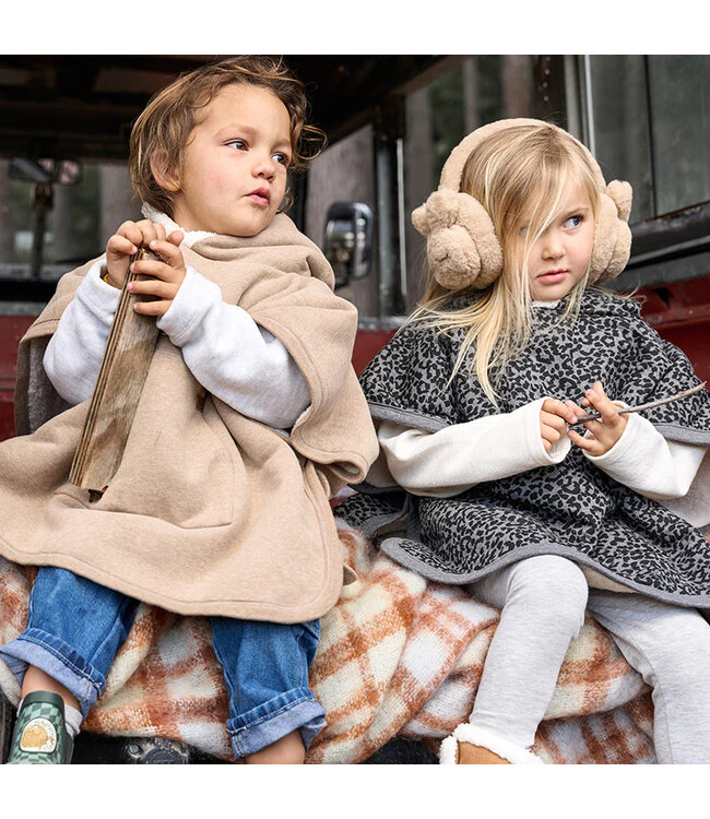 Cloby Teddy Poncho Leopard Grey – Grösse 1-3 Jahre