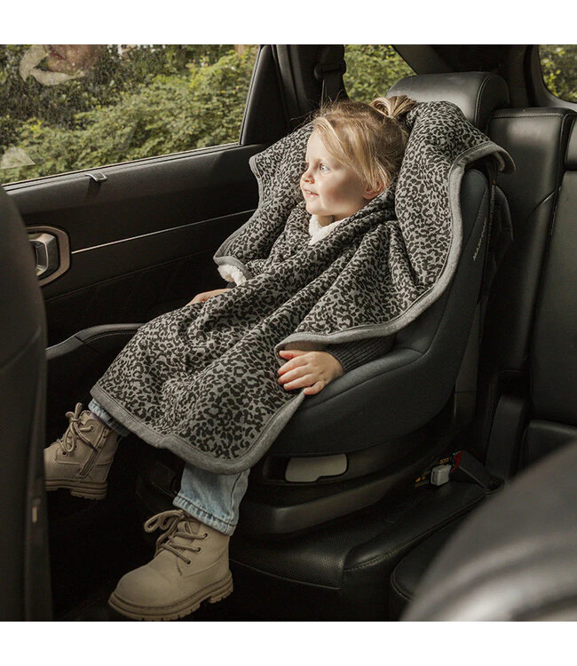 Cloby Teddy Poncho Leopard Grey – Grösse 1-3 Jahre