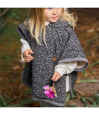 Cloby Teddy Poncho Leopard Grey – Grösse 1-3 Jahre