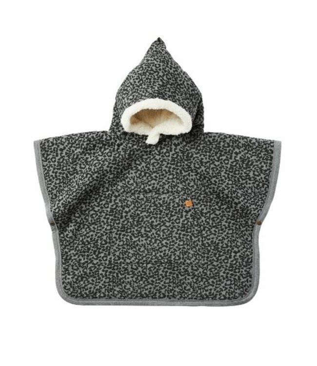 Cloby Teddy Poncho Leopard Grey – Grösse 1-3 Jahre