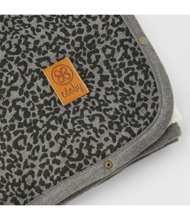 Cloby Teddydecke multifunktional Leopard Grey