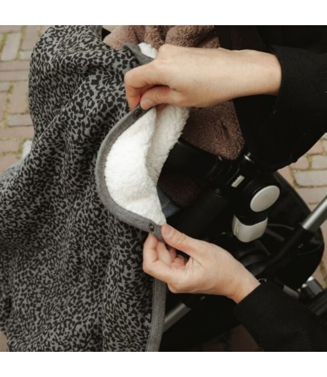 Cloby Teddydecke multifunktional Leopard Grey
