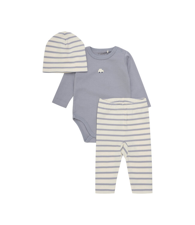 Fixoni 3-teiliges Geschenkset für Babys - Auto blau