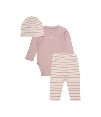 Fixoni 3-teiliges Geschenkset für Babys - Blume rosa