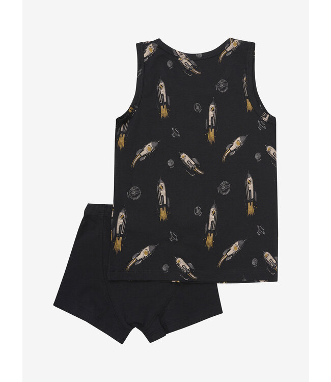 Minymo Set Unterhemd /  Boxershorts Weltraum Biobaumwolle