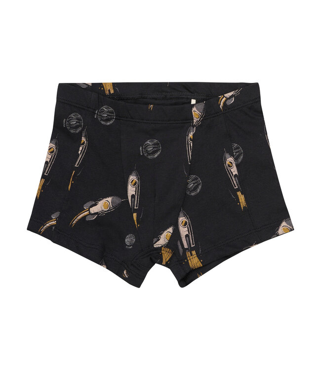 Minymo 2er Set Boxershorts Weltraum/unifarben Biobaumwolle