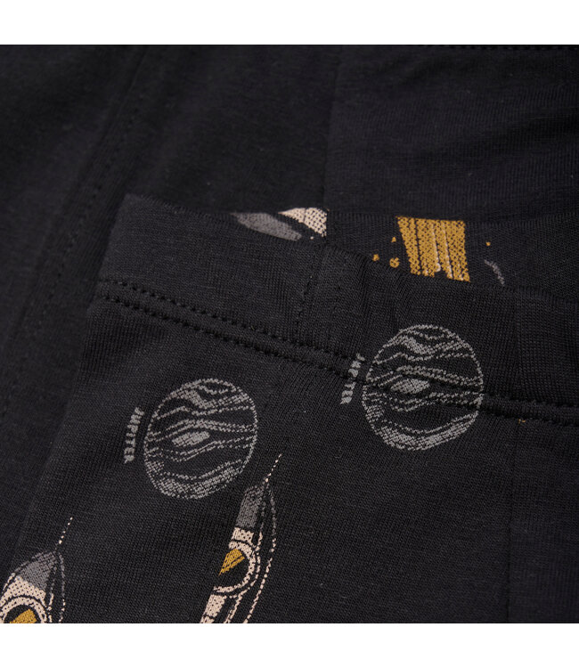 Minymo 2er Set Boxershorts Weltraum/unifarben Biobaumwolle