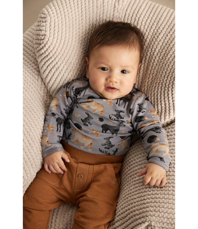 Minymo Body langarm Tierdruck - Bambusviskose/Baumwolle