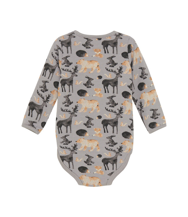 Minymo Body langarm Tierdruck - Bambusviskose/Baumwolle