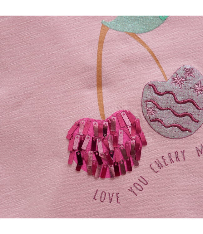 Minymo T-Shirt Kirschen Baumwolle bleached mauve