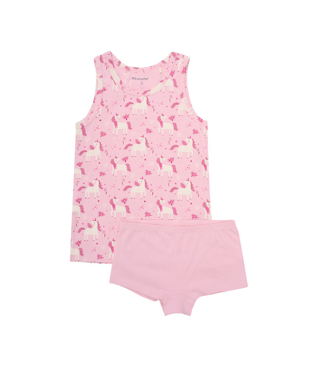 Minymo Set Unterhemd /  Panty Einhorn Biobaumwolle
