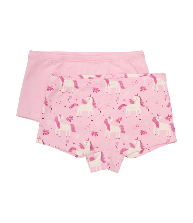 Minymo 2er Set Pantys Einhorn/unifarben Biobaumwolle