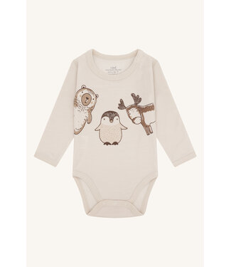 Hust and Claire Baloo Body langarm Tiere - Wolle/Bambus french oak