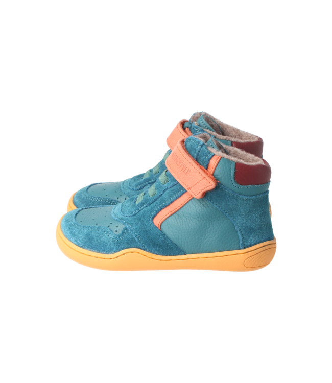 bLifestyle Barfussschuh anurafroschSTYLE petrol  Wollfleece