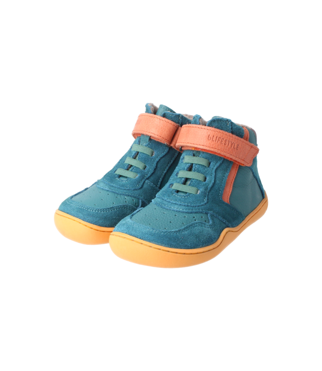 bLifestyle Barfussschuh anurafroschSTYLE petrol  Wollfleece
