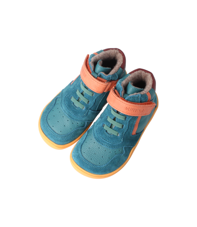 bLifestyle Barfussschuh anurafroschSTYLE petrol  Wollfleece