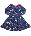 Enfant Terrible Drehkleid Pferdedruck - Kleid langarm - Biobaumwolle - dark cobalt-berry