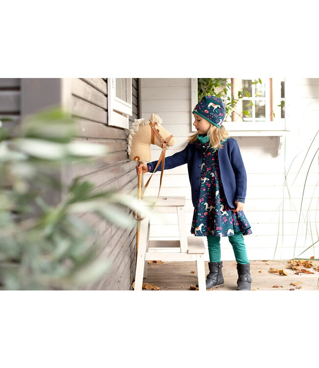 Enfant Terrible Drehkleid Pferdedruck - Kleid langarm - Biobaumwolle - dark cobalt-berry