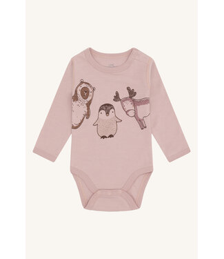Hust and Claire Baloo Body langarm Tiere - Wolle/Bambus pale mauve