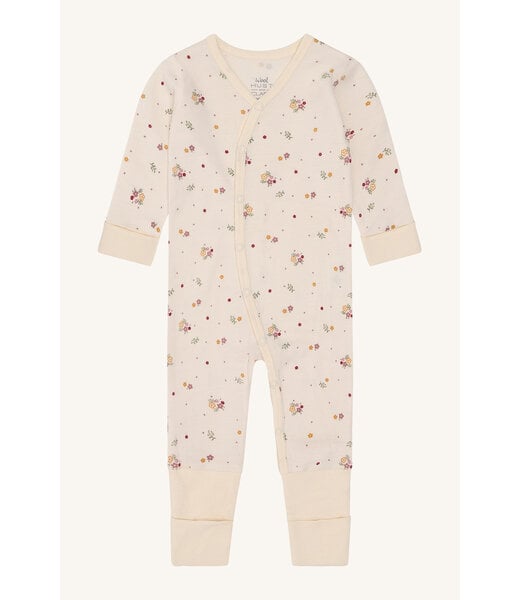Hust and Claire Moby Pyjama Merinowolle Flora off white