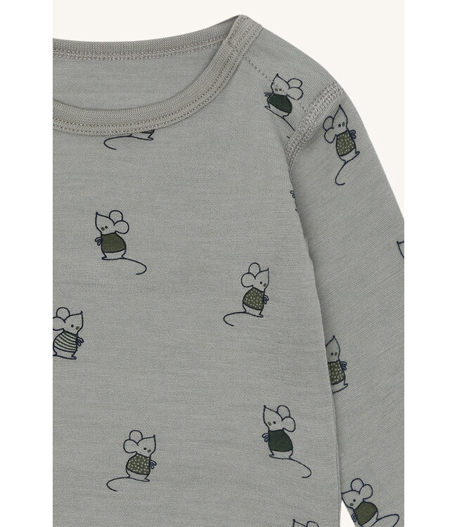 Hust and Claire Body Bo Maus langarm - Merinowolle forst fog