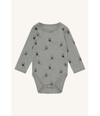 Hust and Claire Body Bo Maus langarm - Merinowolle forst fog