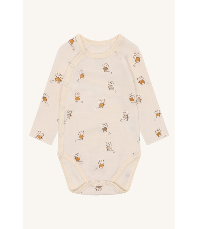 Hust and Claire Wickelbody Bo Maus langarm - Merinowolle off white