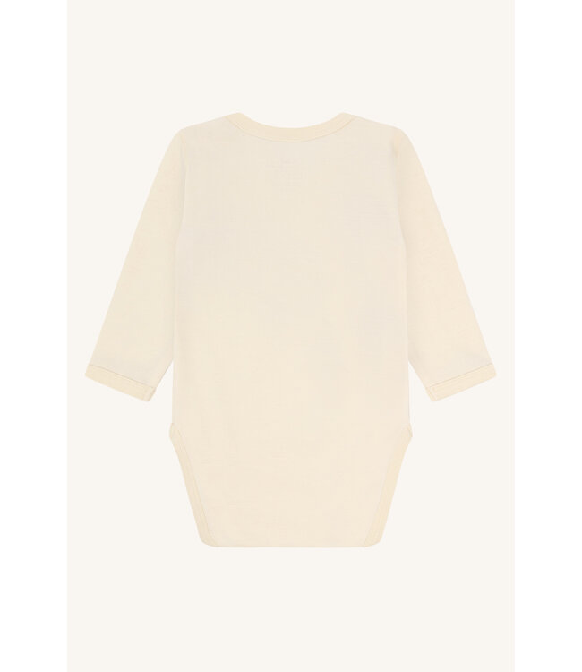 Hust and Claire Baloo Body langarm Tiere - Wolle/Bambus off white