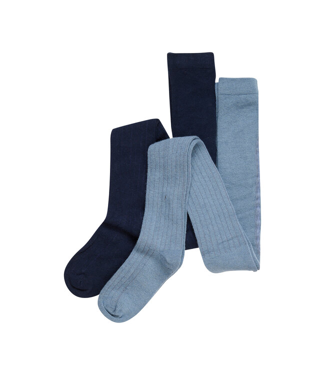 Minymo 2 er Pack Woll Mix Strumpfhosen dark navy