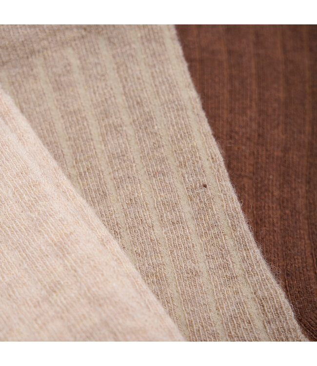 Minymo 3er Seit Socken Wolle/Bambus silver mink melange