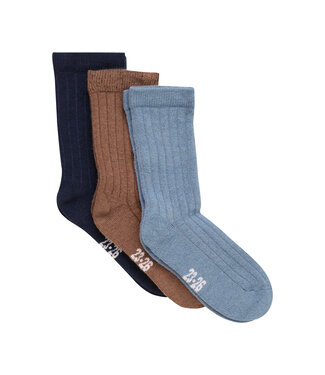 Minymo 3er Set Socken Wolle/Bambus dark navy