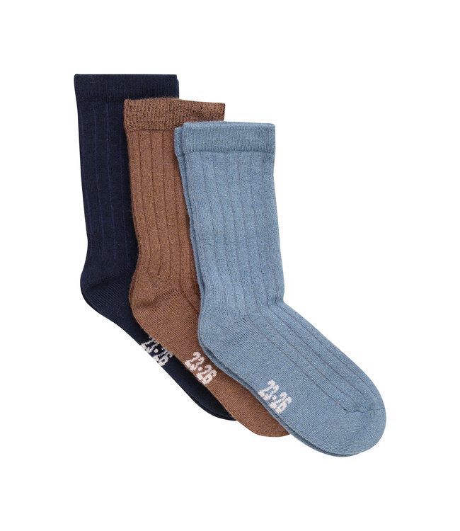 Minymo 3er Seit Socken Wolle/Bambus dark navy