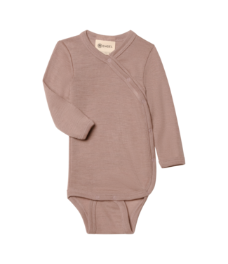 Engel Natur Wickelbody langarm Wolle/Seide dusty rose