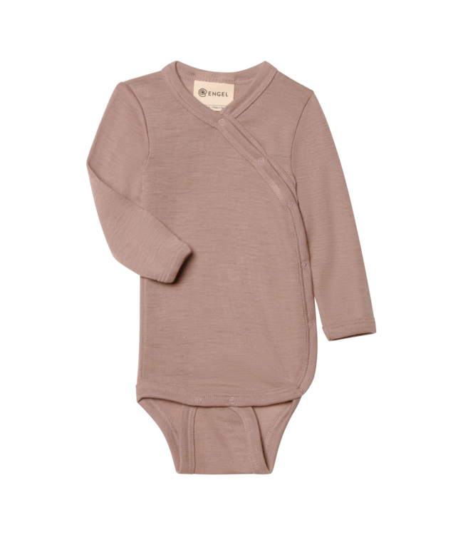 Engel Natur Wickelbody langarm Wolle/Seide dusty rose