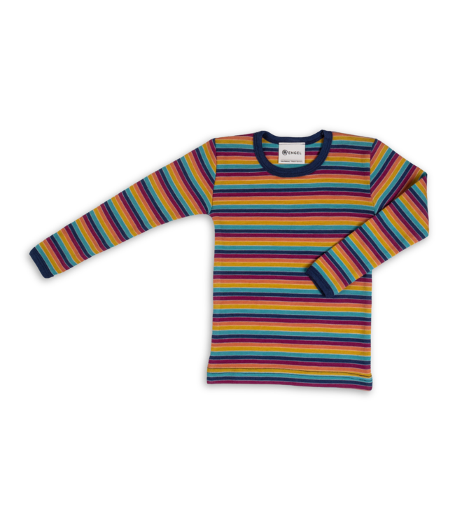 Engel Natur Kinder-Shirt langarm - Wolle/Seide - multicolour