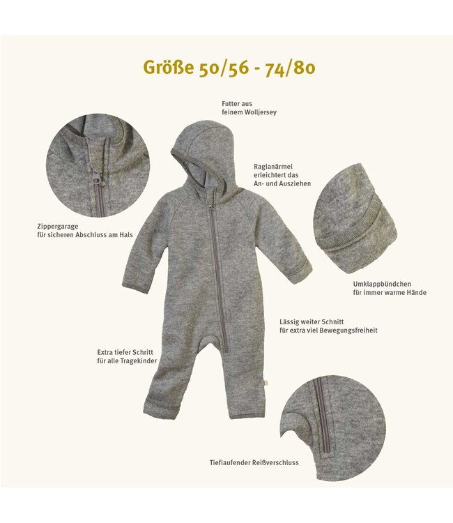 Disana Disana Wollwalk Overall Zipp - Indigo