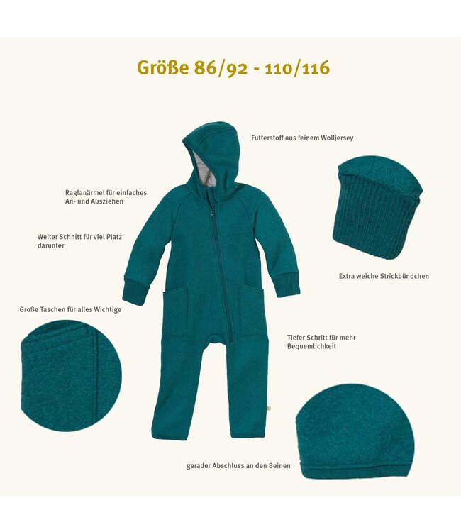 Disana Disana Wollwalk Overall Zipp - Indigo