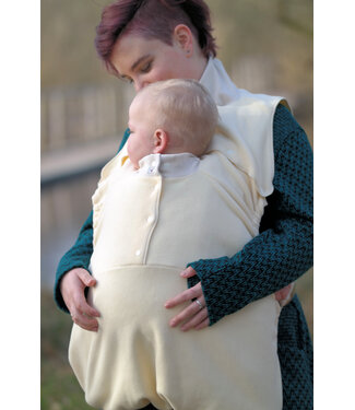 Manymonths MaM Cover für Babytrage Fleece mit Eltern-Kind-Schal - Vanilla