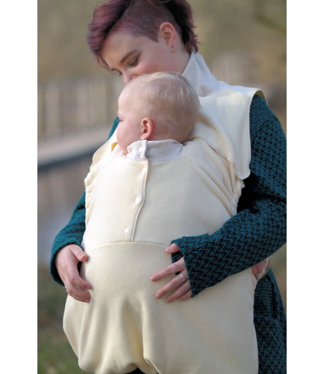 Manymonths MaM Cover für Babytrage Fleece mit Eltern-Kind-Schal - Vanilla