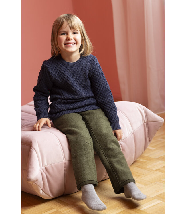 Disana disana Aran Pullover Merinowolle - Strickpullover - Indigo