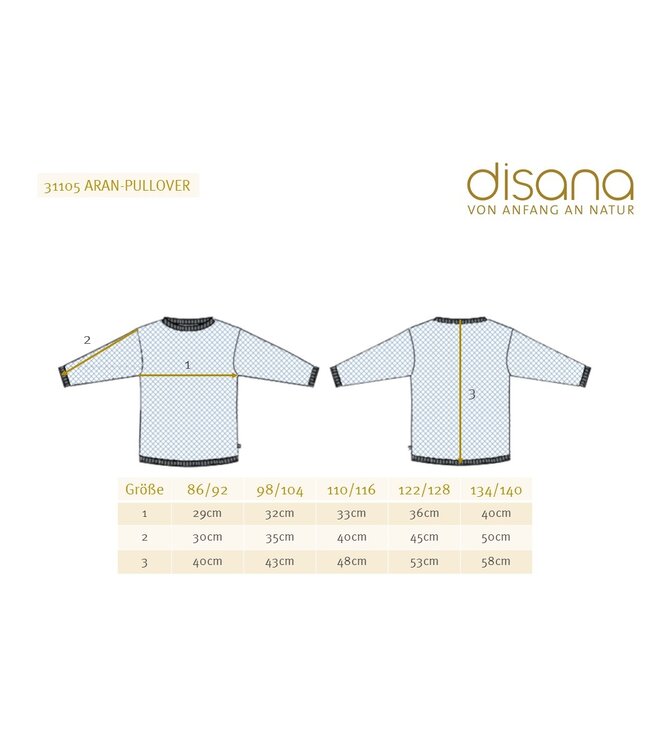 Disana disana Aran Pullover Merinowolle - Strickpullover - Indigo