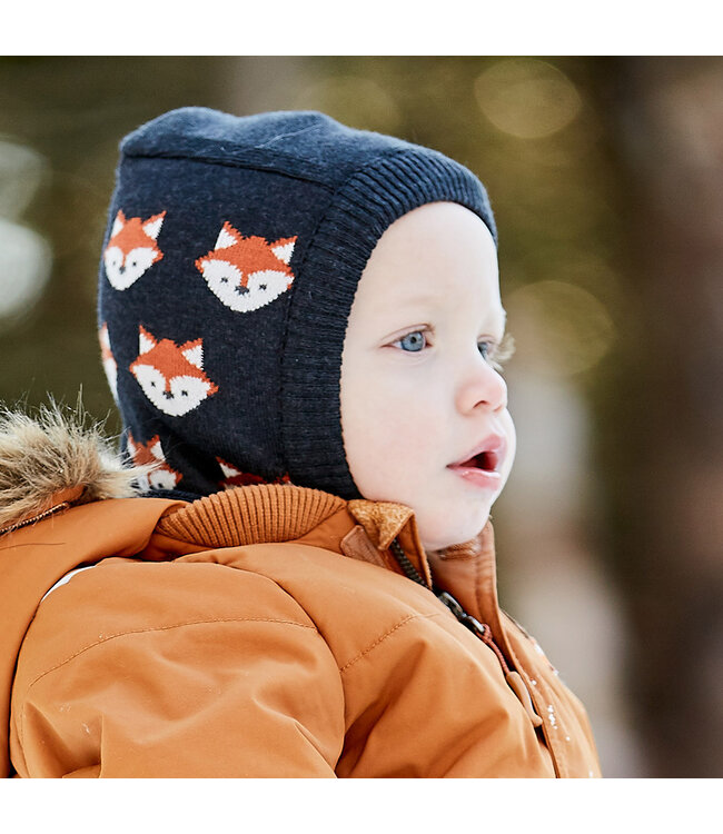 maximo Schlupfmütze Fuchs Baumwolle navyblau