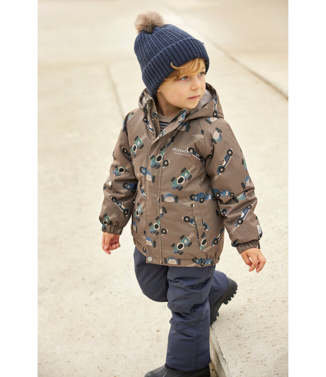 Minymo Winterjacke wasserwest - Rennauto - recycelt