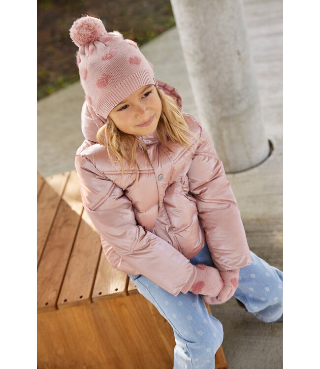 Minymo Steppjacke glänzend rosa - recycelt